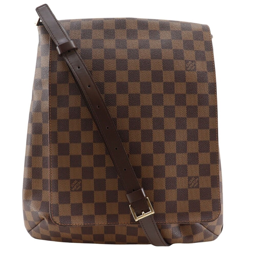 Louis Vuitton Musette Damier Canvas Flap Crossbody Bag Brown